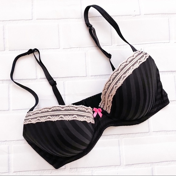 Betsey Johnson Other - NWOT Betsey Johnson Pinstripe Lace Underwire Bra